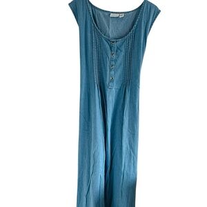 The Vermont Country Store Sleeveless Tie Back Denim Dress